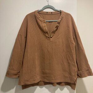 100% Cotton Honey Brown Henley shirt
